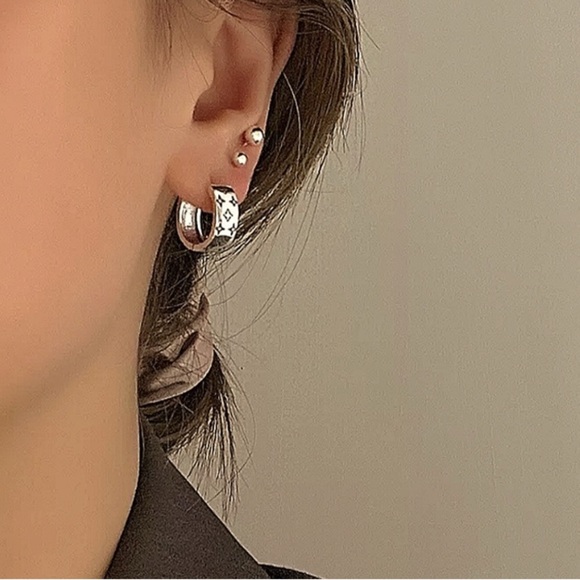 Sterling Silver Ball Drop Dangle Minimalist Earrings - Picture 4 of 10